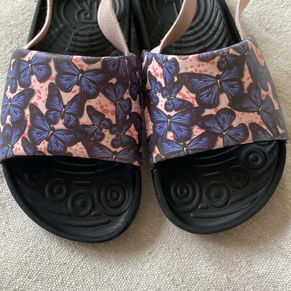 NIKE Kawa Slide Sandals Butterfly Pink Blue Slip On Strap